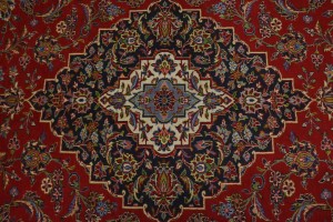 Vintage Red Traditional 10X13 Kashan Persian Rug