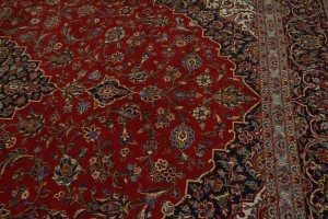 Vintage Red Traditional 10X13 Kashan Persian Rug