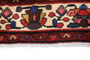 Vintage Red Tribal 7X11 Hossainabad Persian Rug