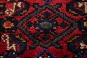 Vintage Red Tribal 7X11 Hossainabad Persian Rug