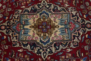 Vintage Red Traditional 7X10 Sabzevar Persian Rug