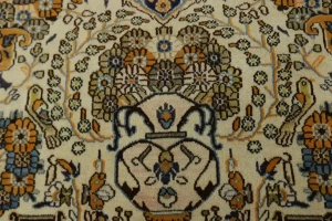 Vintage Cream Pictorial 5X9 Shahreza Persian Rug