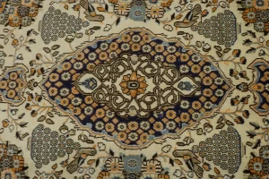 Vintage Cream Pictorial 5X9 Shahreza Persian Rug