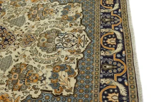 Vintage Cream Pictorial 5X9 Shahreza Persian Rug