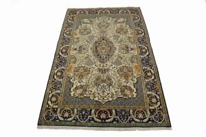 Vintage Cream Pictorial 5X9 Shahreza Persian Rug