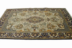 Vintage Cream Pictorial 5X9 Shahreza Persian Rug