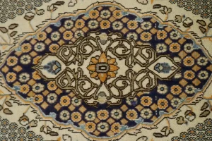 Vintage Cream Pictorial 5X9 Shahreza Persian Rug