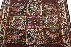 Cream Vintage Floral 4X5 Tribal Bakhtiari Persian Oriental Rug