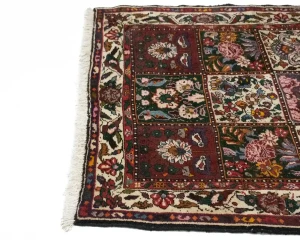 Cream Vintage Floral 4X5 Tribal Bakhtiari Persian Oriental Rug