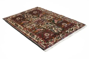 Cream Vintage Floral 4X5 Tribal Bakhtiari Persian Oriental Rug