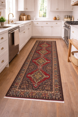 Red Floral 3' x 9' Bidjar Persian Runner Rug