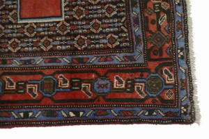 Vintage Red Geometric 3X9 Bidjar Sanneh Persian Runner Rug