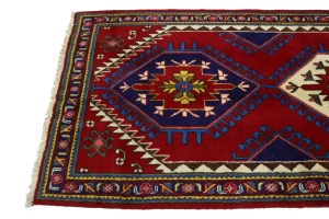 Vintage Red Tribal 4X13 Tabriz Persian Runner Rug