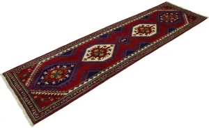 Vintage Red Tribal 4X13 Tabriz Persian Runner Rug