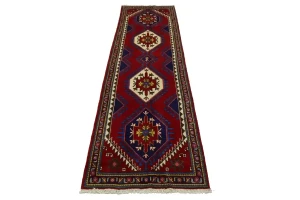 Vintage Red Tribal 4X13 Tabriz Persian Runner Rug