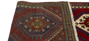 Vintage Red Tribal 4X13 Tabriz Persian Runner Rug