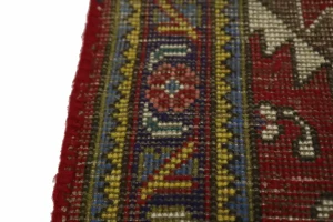 Vintage Red Tribal 4X13 Tabriz Persian Runner Rug