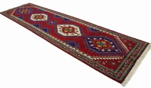 Vintage Red Tribal 4X13 Tabriz Persian Runner Rug