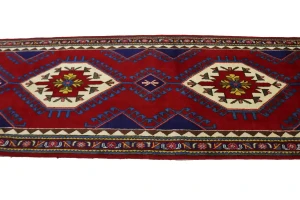 Vintage Red Tribal 4X13 Tabriz Persian Runner Rug