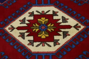 Vintage Red Tribal 4X13 Tabriz Persian Runner Rug