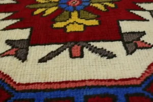 Vintage Red Tribal 4X13 Tabriz Persian Runner Rug