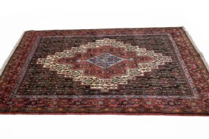 Vintage Geometric 4'0X5'5 Bidjar Persian Rug