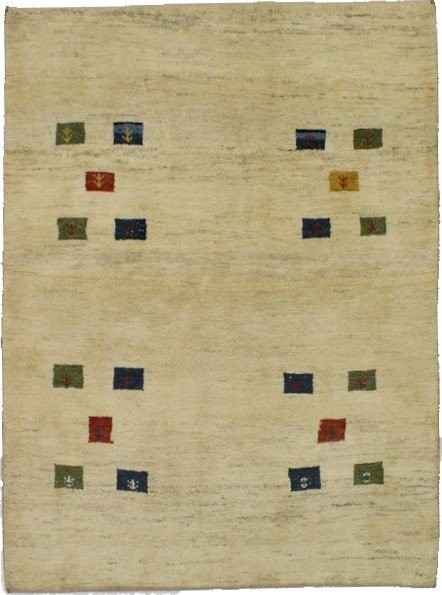 Beige Tribal 5X7 Gabbeh Persian Rug