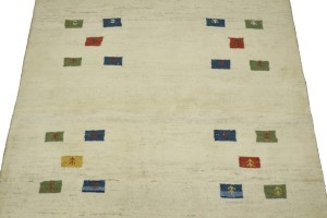 Beige Tribal 5X7 Gabbeh Persian Rug