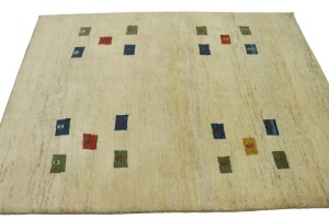 Beige Tribal 5X7 Gabbeh Persian Rug