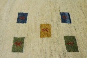 Beige Tribal 5X7 Gabbeh Persian Rug
