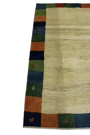 Cream Tribal 7X7 Gabbeh Persian Square Rug