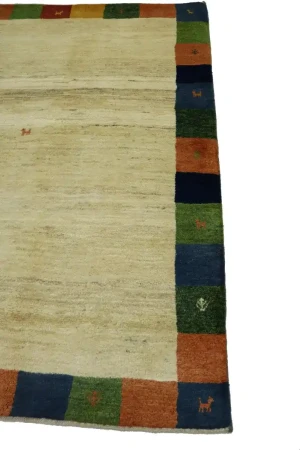 Cream Tribal 7X7 Gabbeh Persian Square Rug