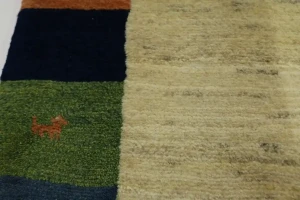 Cream Tribal 7X7 Gabbeh Persian Square Rug