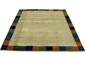 Cream Tribal 7X7 Gabbeh Persian Square Rug