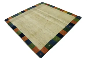 Cream Tribal 7X7 Gabbeh Persian Square Rug