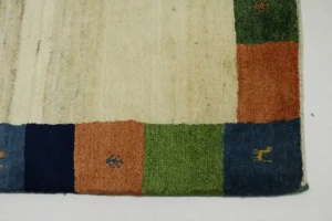 Cream Tribal 7X7 Gabbeh Persian Square Rug