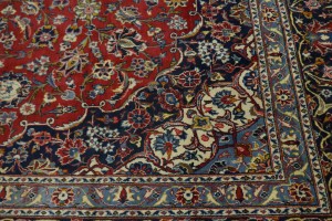 Vintage Red Traditional 9X13 Kashan Persian Rug