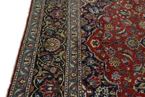 Vintage Red Traditional 9X13 Kashan Persian Rug