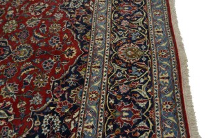 Vintage Red Traditional 9X13 Kashan Persian Rug