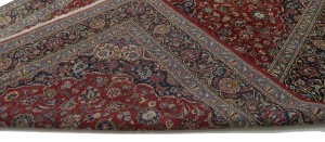Vintage Red Traditional 9X13 Kashan Persian Rug