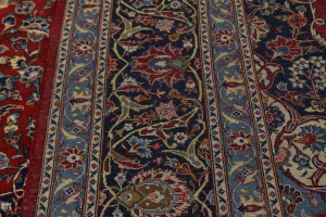 Vintage Red Traditional 9X13 Kashan Persian Rug