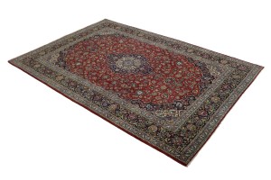 Vintage Red Traditional 9X13 Kashan Persian Rug