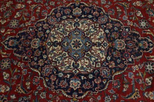 Vintage Red Traditional 9X13 Kashan Persian Rug