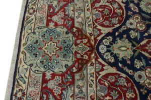 Vintage Dark Navy Traditional 10X13 Isfahan Persian Rug