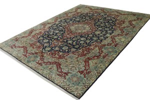 Vintage Dark Navy Traditional 10X13 Isfahan Persian Rug