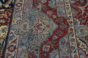 Vintage Dark Navy Traditional 10X13 Isfahan Persian Rug