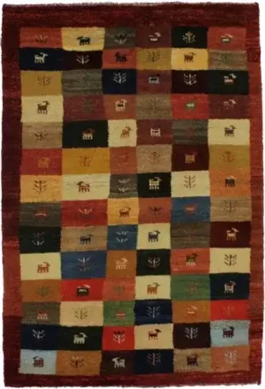 Multicolored Tribal 3X5 Gabbeh Persian Rug