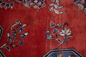 Vintage Orange-red Floral 7X11 Mahal Persian Rug