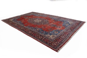 Vintage Orange-red Floral 7X11 Mahal Persian Rug