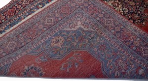 Vintage Orange-red Floral 7X11 Mahal Persian Rug